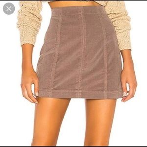 Free people corduroy brown mini skirt size small (4) perfect condition worn once